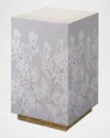Jamie Young Garland Floral Accent Table In Grey