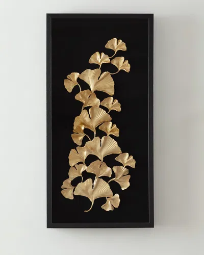 Jamie Young Ginkgo Leaf Wall Art Ii In Gold