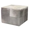 Jamie Young Hair On Hide Large Ottoman In Gray
