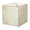 Jamie Young Hair On Hide Ottoman In White