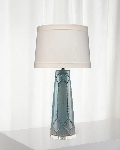 Jamie Young Hobnail Table Lamp In Teal