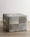 Jamie Young Hobson Hide Ottoman In Gray