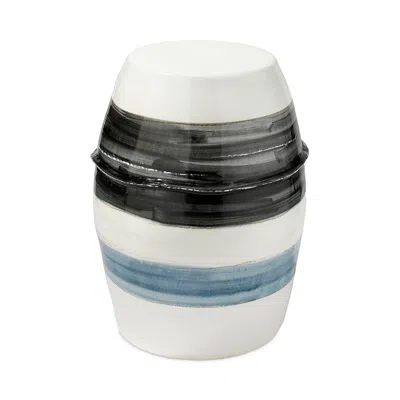 Jamie Young Horizon Striped Side Table In White
