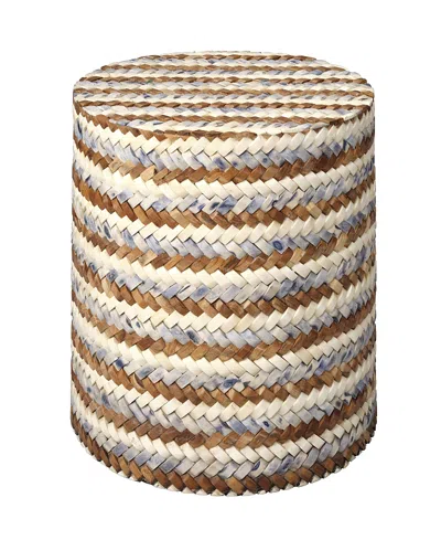 Jamie Young Interwoven Wood & Buffalo Bone Side Table In Brown