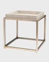 Jamie Young Jax Faux Shagreen Side Table In Brown