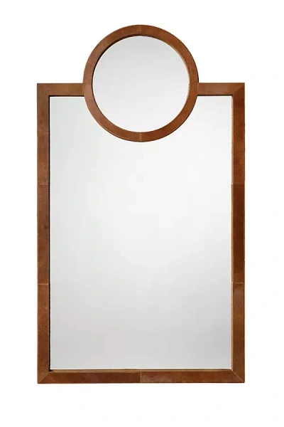 Jamie Young Keystone Hide Wall Mirror In Brown