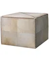 Jamie Young Large White Hairhide Ottoman