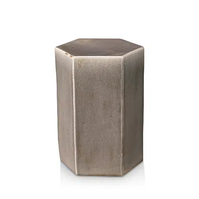 Jamie Young Large Porto Side Table In Grey Ceramic