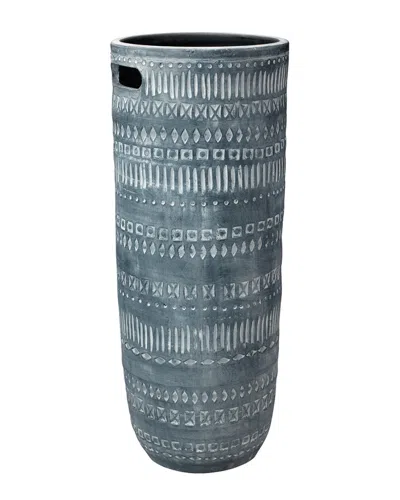 Jamie Young Large Zion Ceramic Vase In Dark Gray