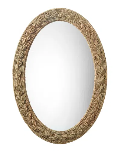 Jamie Young Lark Braided Oval Mirror In Natural Seagrass