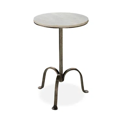 Jamie Young Left Bank Marble Table In Silver