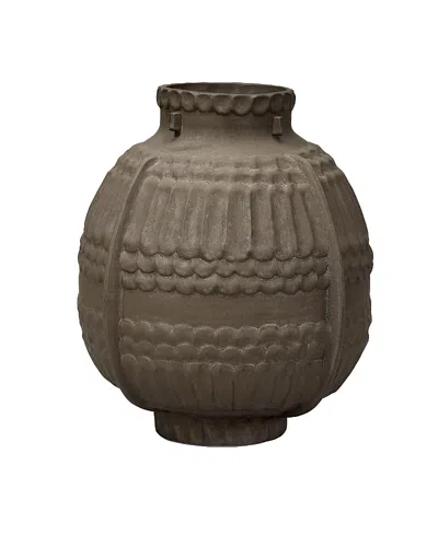 Jamie Young Legend Porcelain Decorative Vessel In Brown