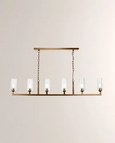 Jamie Young Linear 8-light Chandelier In Antique Brass