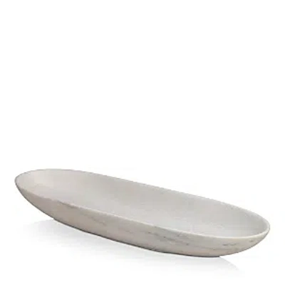 Jamie Young Long Oval Marble Bowl In White