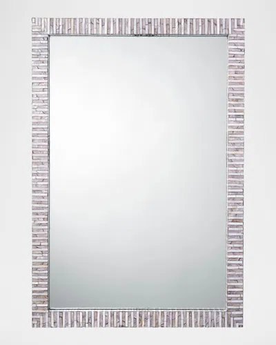 Jamie Young Marmont Mother-of-pearl Rectangle Wall Mirror, 38" In Grey