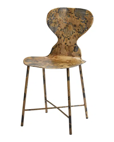 Jamie Young Mildred Acid Washed Metal Chair In Black/bronze