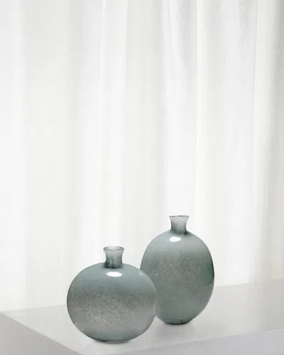 JAMIE YOUNG MINX DECORATIVE VASES IN GREY GLASS, SET OF 2