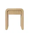 Jamie Young Montecito 1-drawer Raffia Side Table In Brown