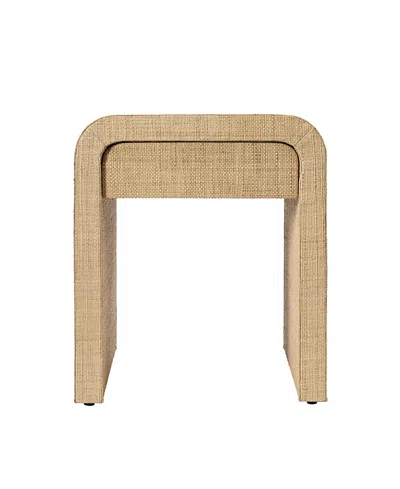 Jamie Young Montecito 1-drawer Raffia Side Table In Brown