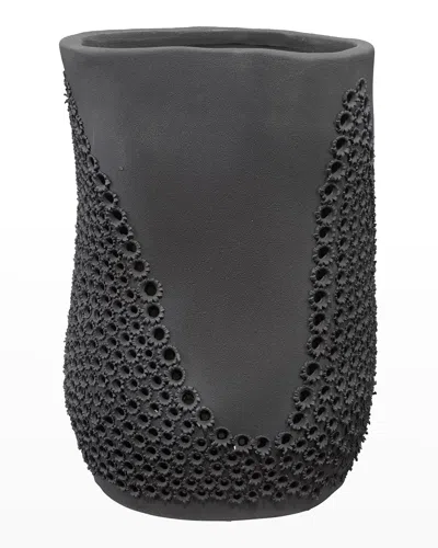 Jamie Young Moonrise Vase In Matte Black Porcelain