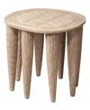 Jamie Young Naga Mango Wood Side Table In White
