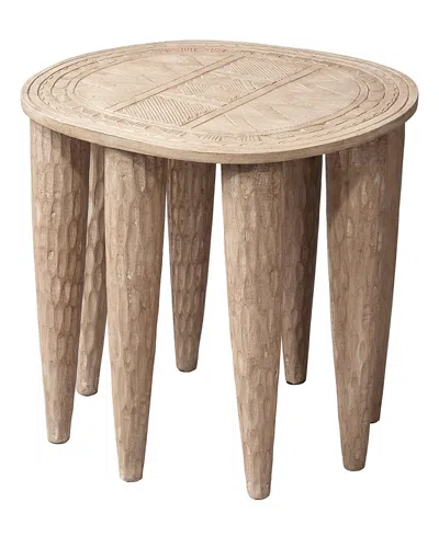 Jamie Young Naga Mango Wood Side Table In White