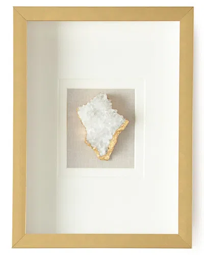 Jamie Young Natural Crystal In Golden Frame, Stormy White