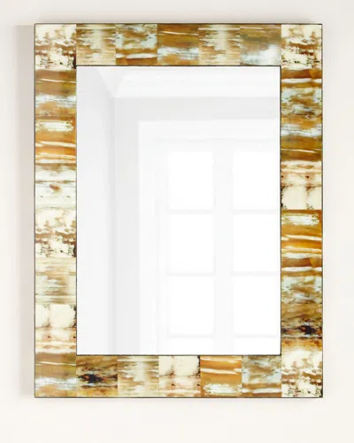 Jamie Young Natural Faux Horn Mirror In Brown