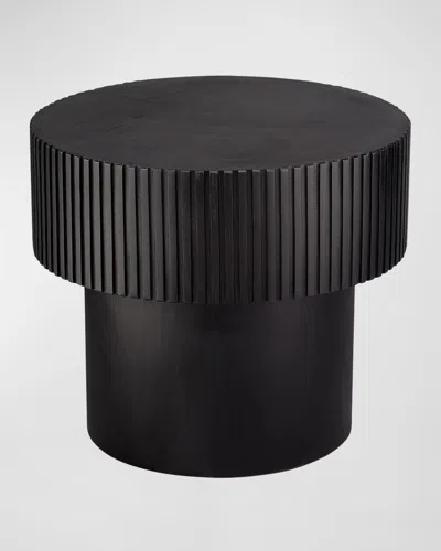 Jamie Young Notch Round Side Table In Black