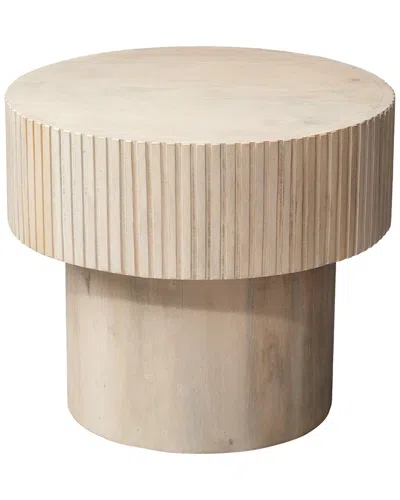Jamie Young Notch Round Side Table In White