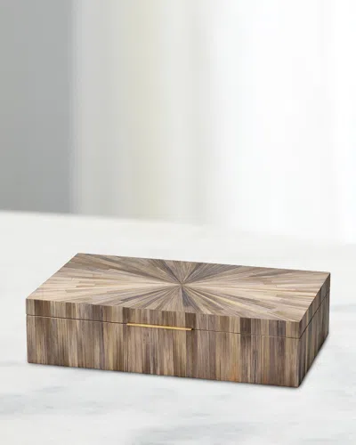 Jamie Young Palm Marquetry Box In Brown