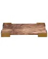 Jamie Young Palm Marquetry Decorative Tray In Brown