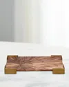 Jamie Young Palm Marquetry Tray In Brown