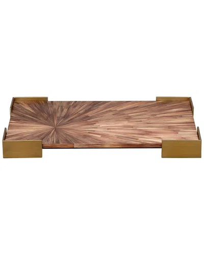 JAMIE YOUNG JAMIE YOUNG CO. PALM MARQUETRY TRAY