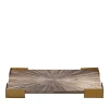 Jamie Young Palm Marquetry Tray In Gray
