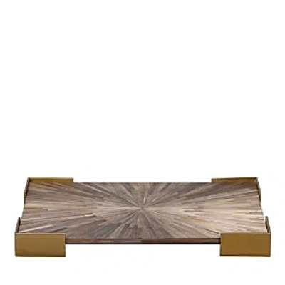 Jamie Young Palm Marquetry Tray In Gray