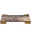 Jamie Young Palm Marquetry Tray In Grey