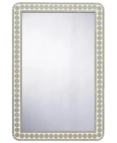Jamie Young Penny Wood Rectangle Wall Mirror In Gray