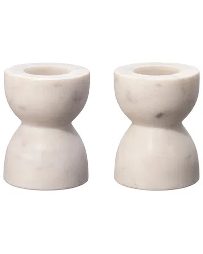 Jamie Young Petit Set Of 2 Marble Candlesticks
