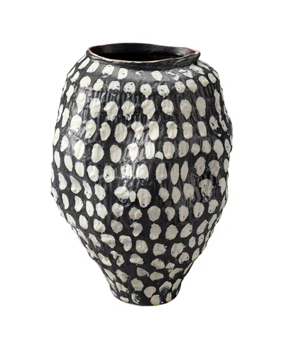Jamie Young Pinpoint Ceramic Vase In Black