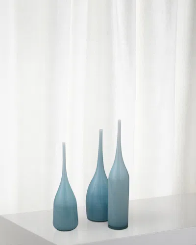 Jamie Young Pixie Decorative Vases In Periwinkle Blue Glass, Set Of 3