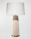 Jamie Young Pleated Table Lamp In Cream, Antique Brass Metal