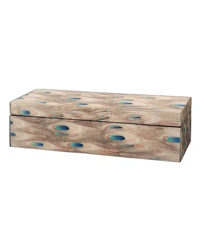 Jamie Young Plume Peacock Decorative Box In Multi