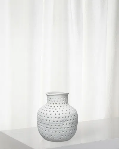 Jamie Young Porous Vase In Matte White Porcelain
