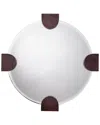 Jamie Young Quadrant Leather Round Wall Mirror