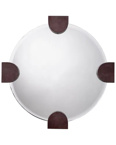 JAMIE YOUNG JAMIE YOUNG QUADRANT LEATHER ROUND WALL MIRROR