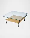 Jamie Young Renzo Glass & Leather Coffee Table In Multi