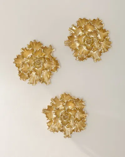 Jamie Young Resin Flower Wall Decor In Gold