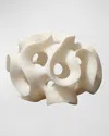 Jamie Young Ribbon Sphere In White Resin In White