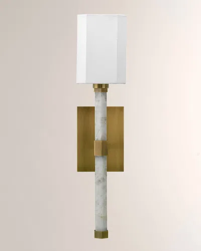 Jamie Young Roman Hexagon Sconce In White &amp; Brass